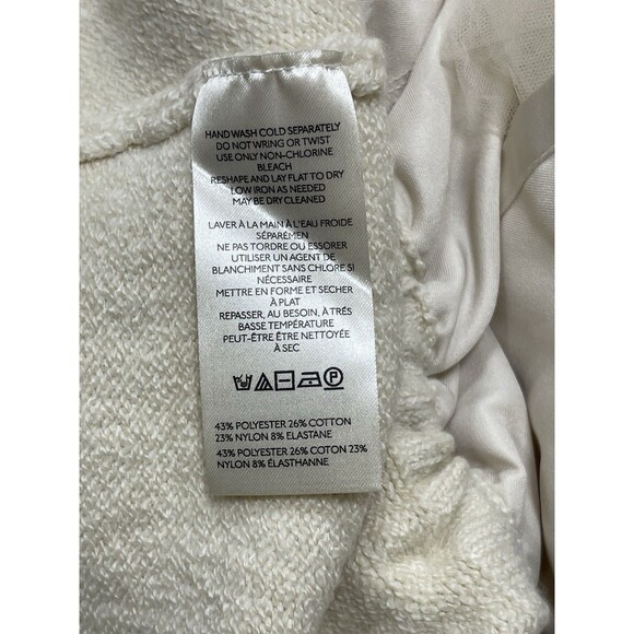 Anthropologie Mini Dress Ivory Long Sleeve Tulle Twofer Preppy Retro Large P NWT - Picture 10 of 12